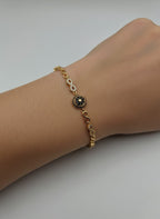 1 Carat Stone Bracelet with Gold Base for Party & Everyday Wear