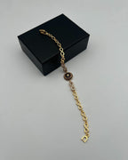 1 Carat Stone Bracelet with Gold Base for Party & Everyday Wear