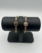 1 Carat Stone Bracelet with Gold Base for Party & Everyday Wear