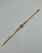 1 Carat Stone Bracelet with Gold Base for Party & Everyday Wear