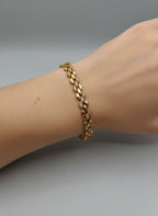 One Carat Style Textured Link Bracelet for Girls (Gold/Silver)