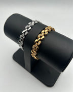 One Carat Style Textured Link Bracelet for Girls (Gold/Silver)