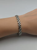 One Carat Style Textured Link Bracelet for Girls (Gold/Silver)
