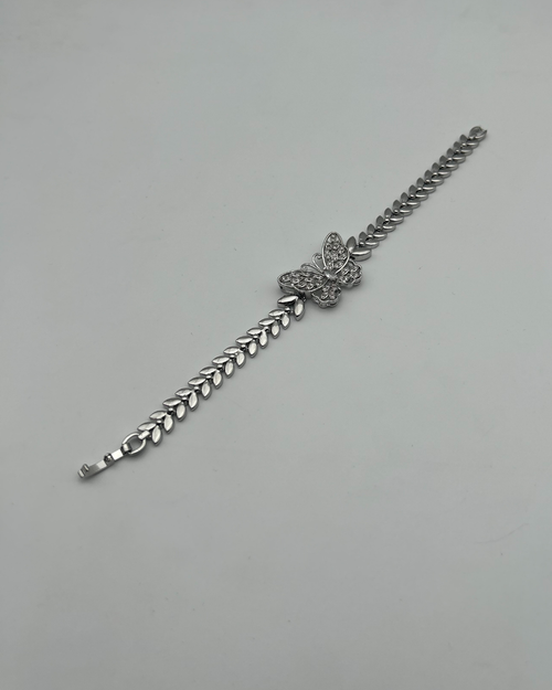 1 Carat Butterfly Stone Bracelet in Silver for Girls