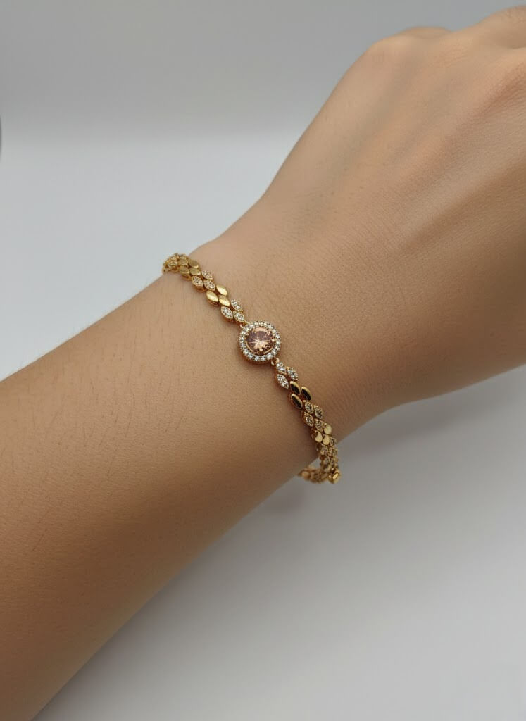 1 Carat Stone Bracelet for Girls | Silver & Gold Color Variants
