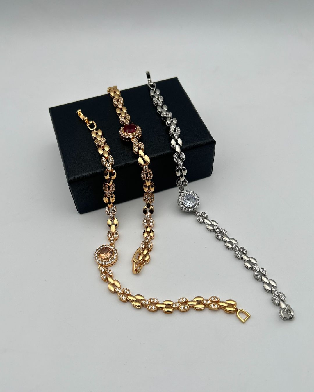 1 Carat Stone Bracelet for Girls | Silver & Gold Color Variants