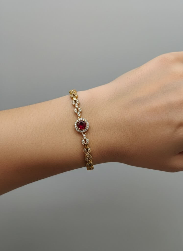 1 Carat Stone Bracelet for Girls | Silver & Gold Color Variants