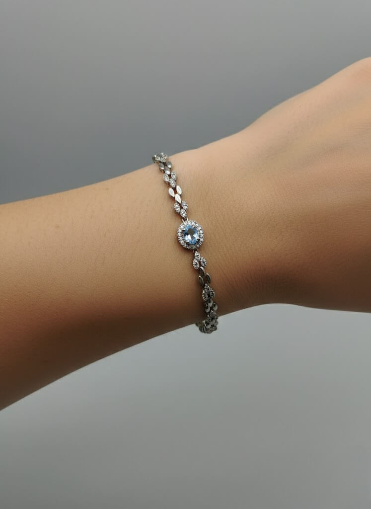 1 Carat Stone Bracelet for Girls | Silver & Gold Color Variants