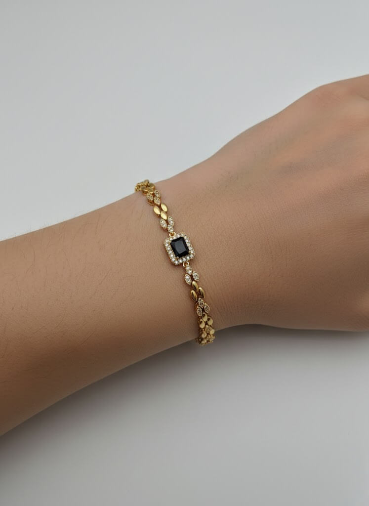 1 Carat Square Stone Bracelet for Girls Party Wear