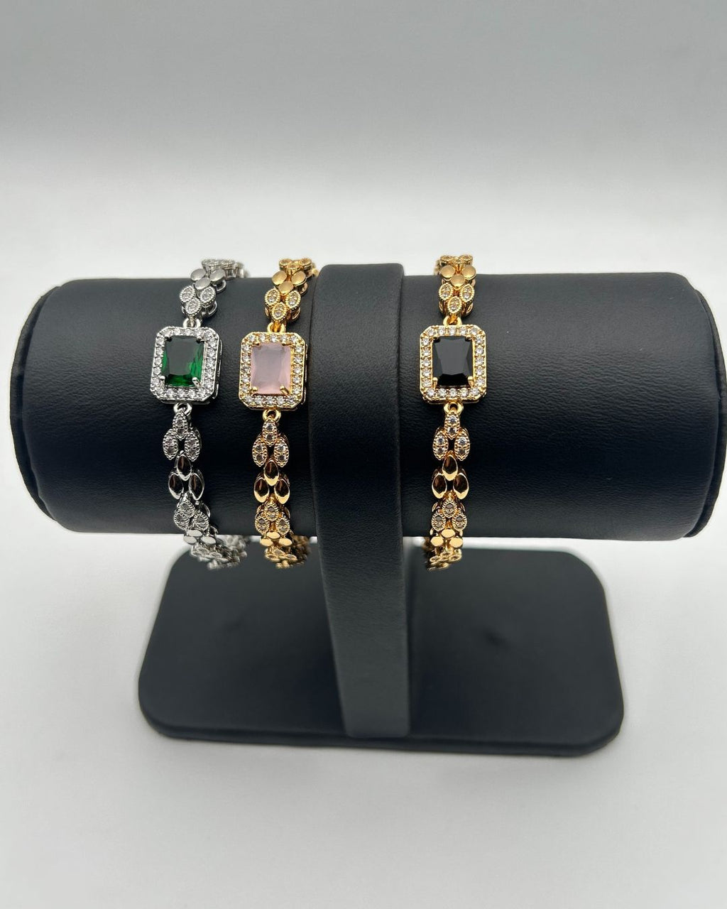 1 Carat Square Stone Bracelet for Girls Party Wear