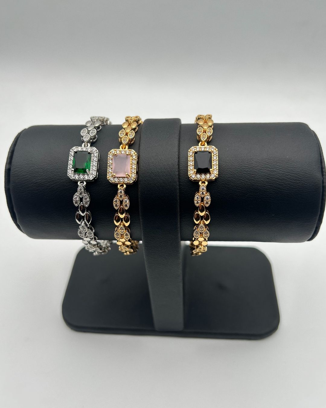 1 Carat Square Stone Bracelet for Girls Party Wear