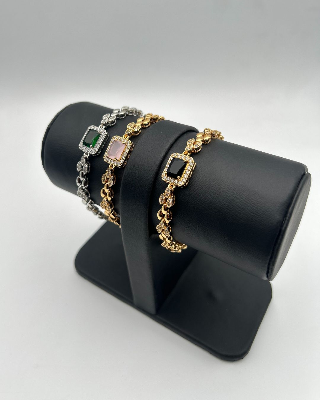 1 Carat Square Stone Bracelet for Girls Party Wear