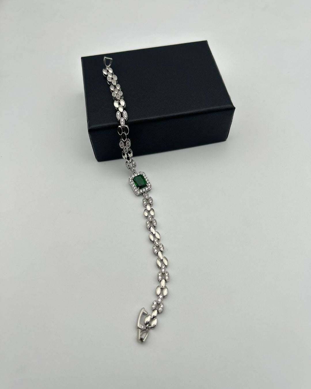 1 Carat Square Stone Bracelet for Girls Party Wear