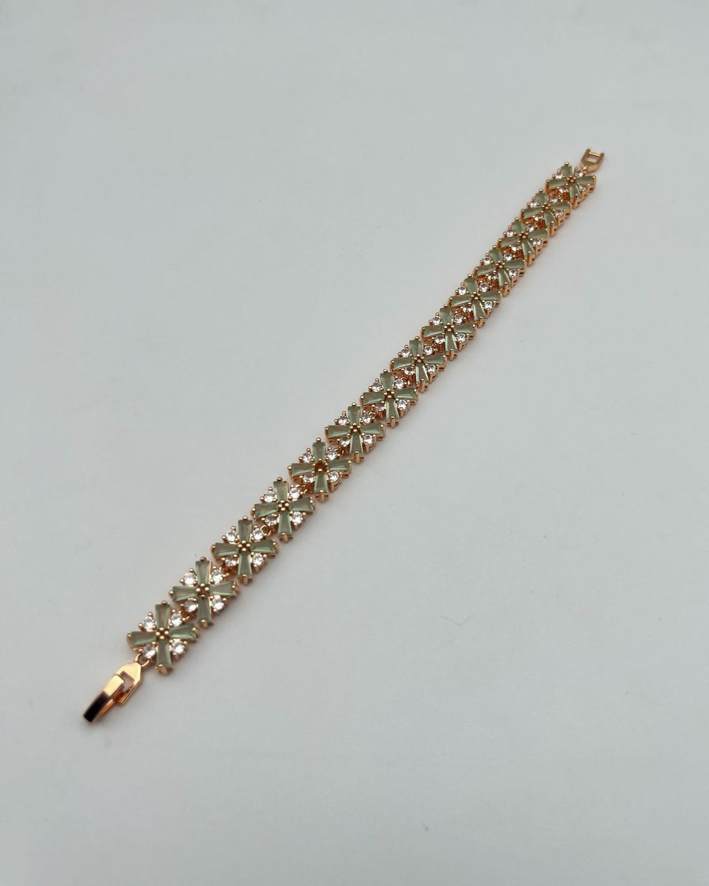 1 Carat Floral Stone Bracelet for Girls - Gold Mint/Pink