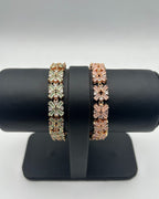 1 Carat Floral Stone Bracelet for Girls - Gold Mint/Pink