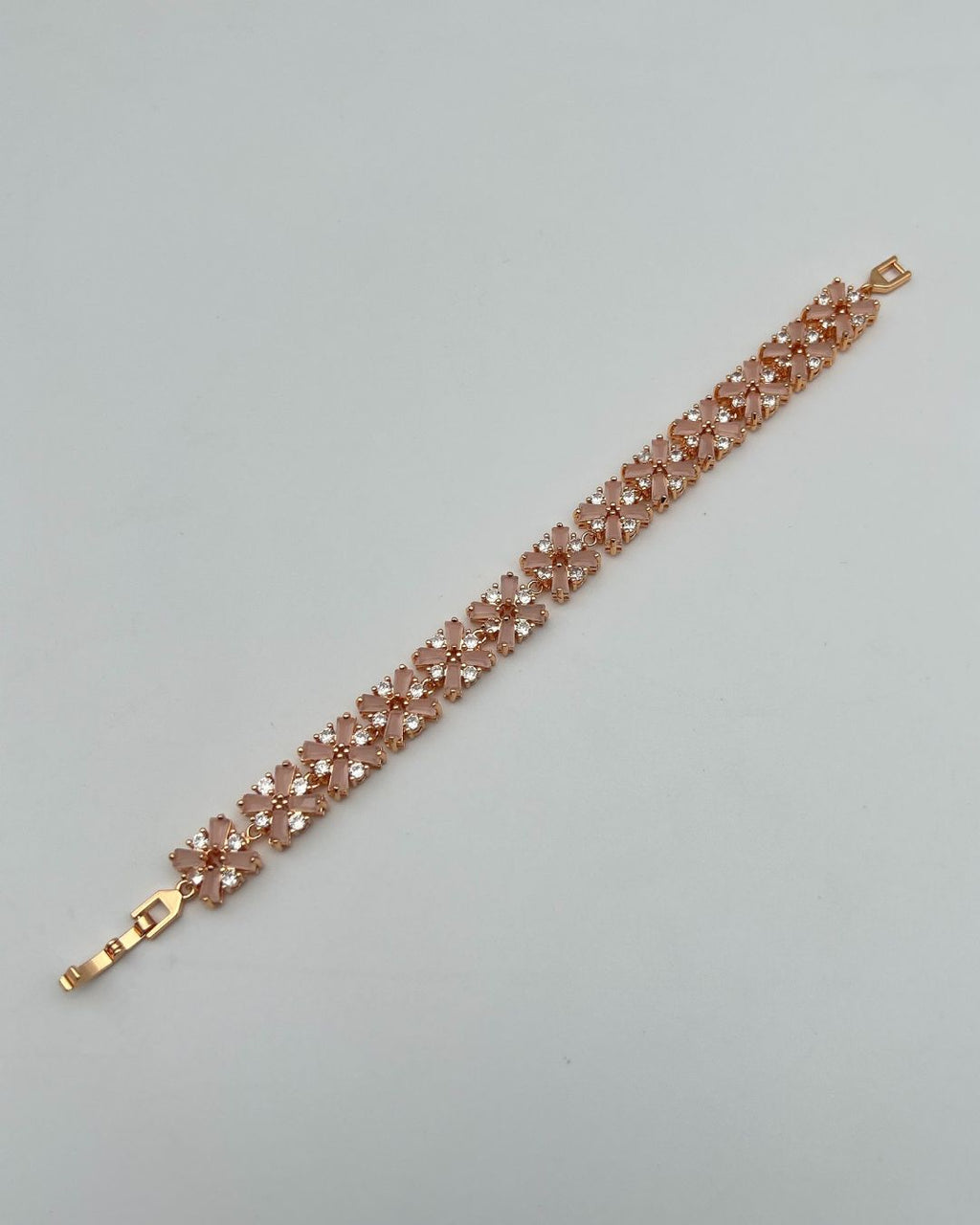 1 Carat Floral Stone Bracelet for Girls - Gold Mint/Pink