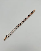 Floral Crystal Link Bracelet in Gold – 1 Carat