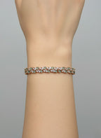 Floral Crystal Link Bracelet in Gold – 1 Carat