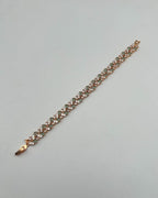 Floral Crystal Link Bracelet in Gold – 1 Carat