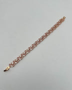 Floral Crystal Link Bracelet in Gold – 1 Carat