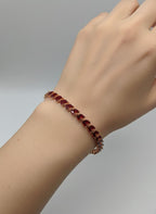 1 Carat Leaf Stone Bracelet for Girls – Gold Mint, Red & Pink