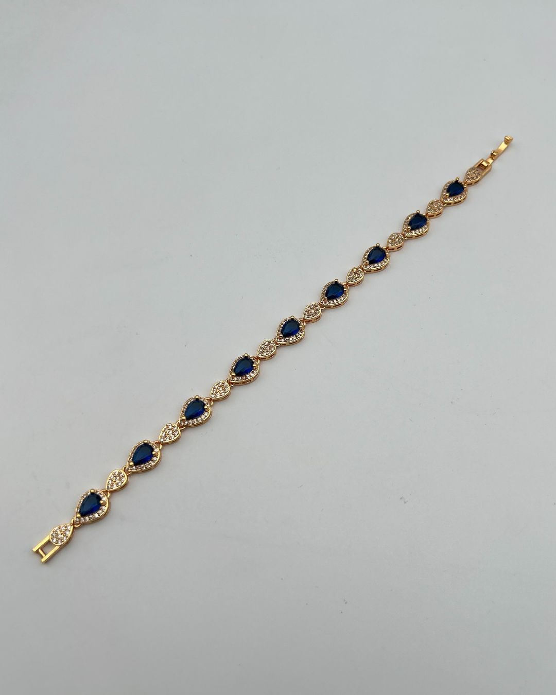 1 Carat Teardrop Stone Girls Bracelet in Gold Tone