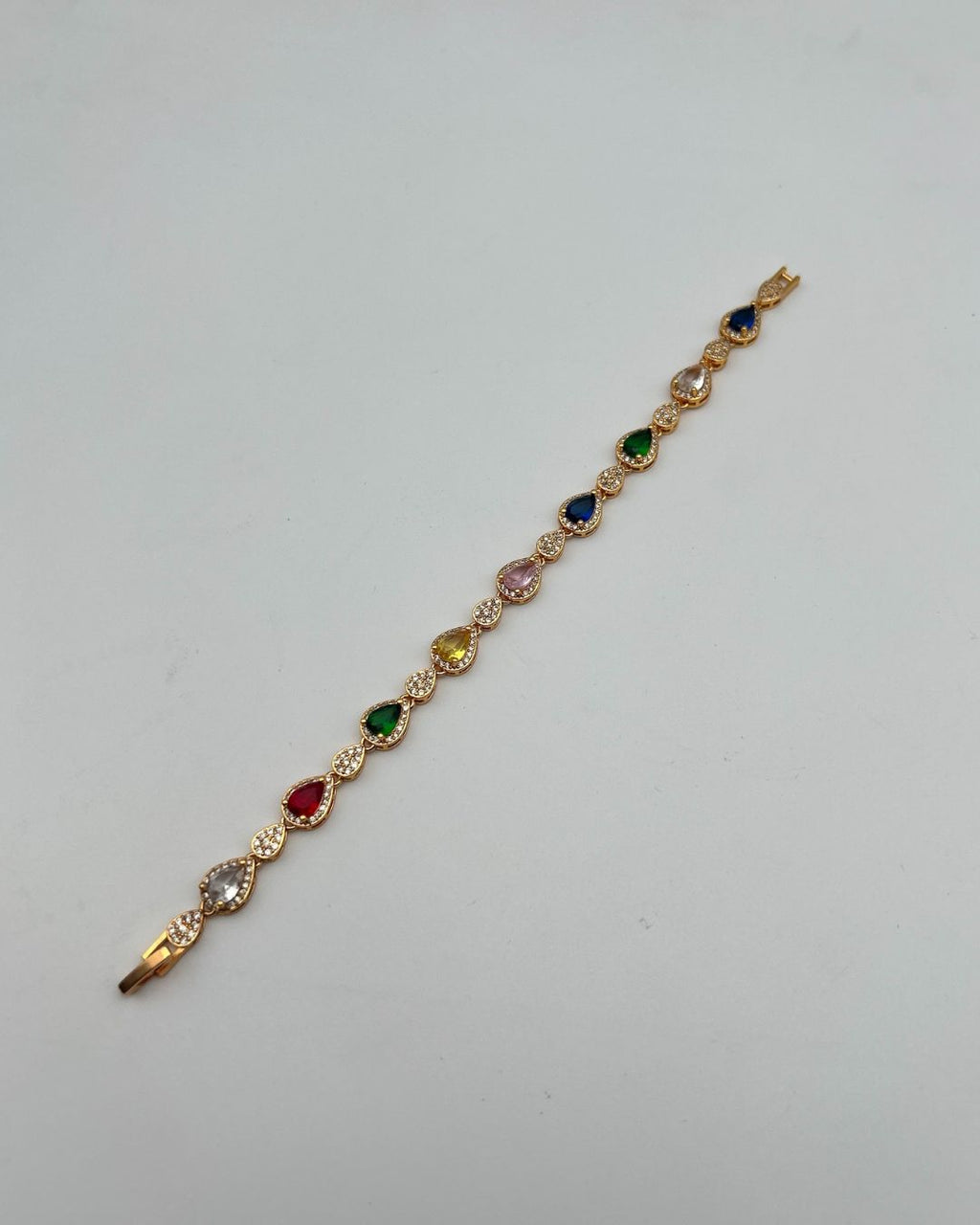 1 Carat Teardrop Stone Girls Bracelet in Gold Tone