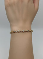 1 Carat Teardrop Stone Girls Bracelet in Gold Tone