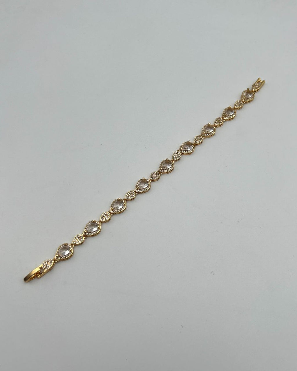 1 Carat Teardrop Stone Girls Bracelet in Gold Tone