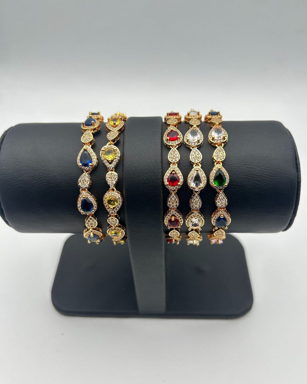 1 Carat Teardrop Stone Girls Bracelet in Gold Tone