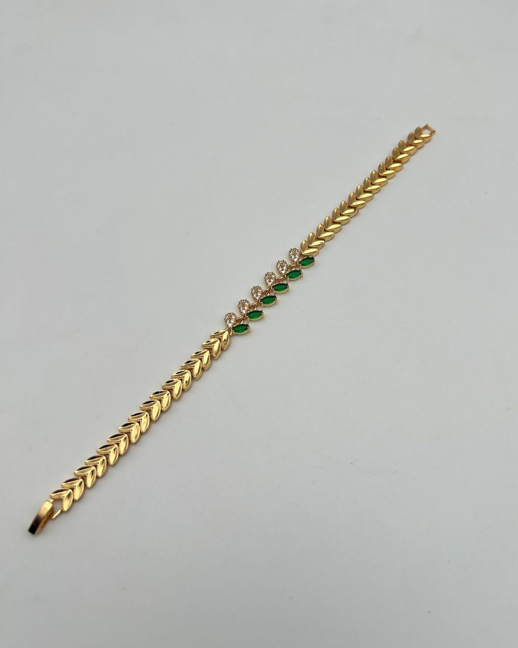 1 Carat Leaf Link Marquise Stone Bracelet for Girls – Gold & Silver