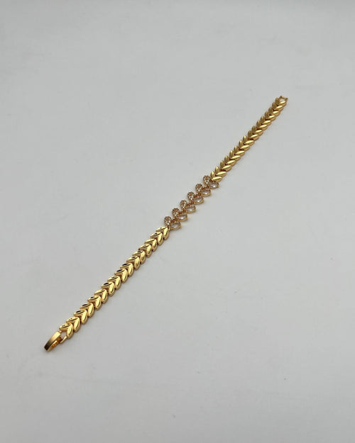 1 Carat Leaf Link Marquise Stone Bracelet for Girls – Gold & Silver