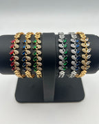 1 Carat Leaf Link Marquise Stone Bracelet for Girls – Gold & Silver