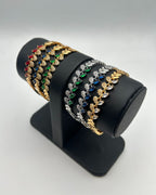 1 Carat Leaf Link Marquise Stone Bracelet for Girls – Gold & Silver