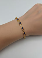 1-Carat Heart Link Stone Bracelet for Girls