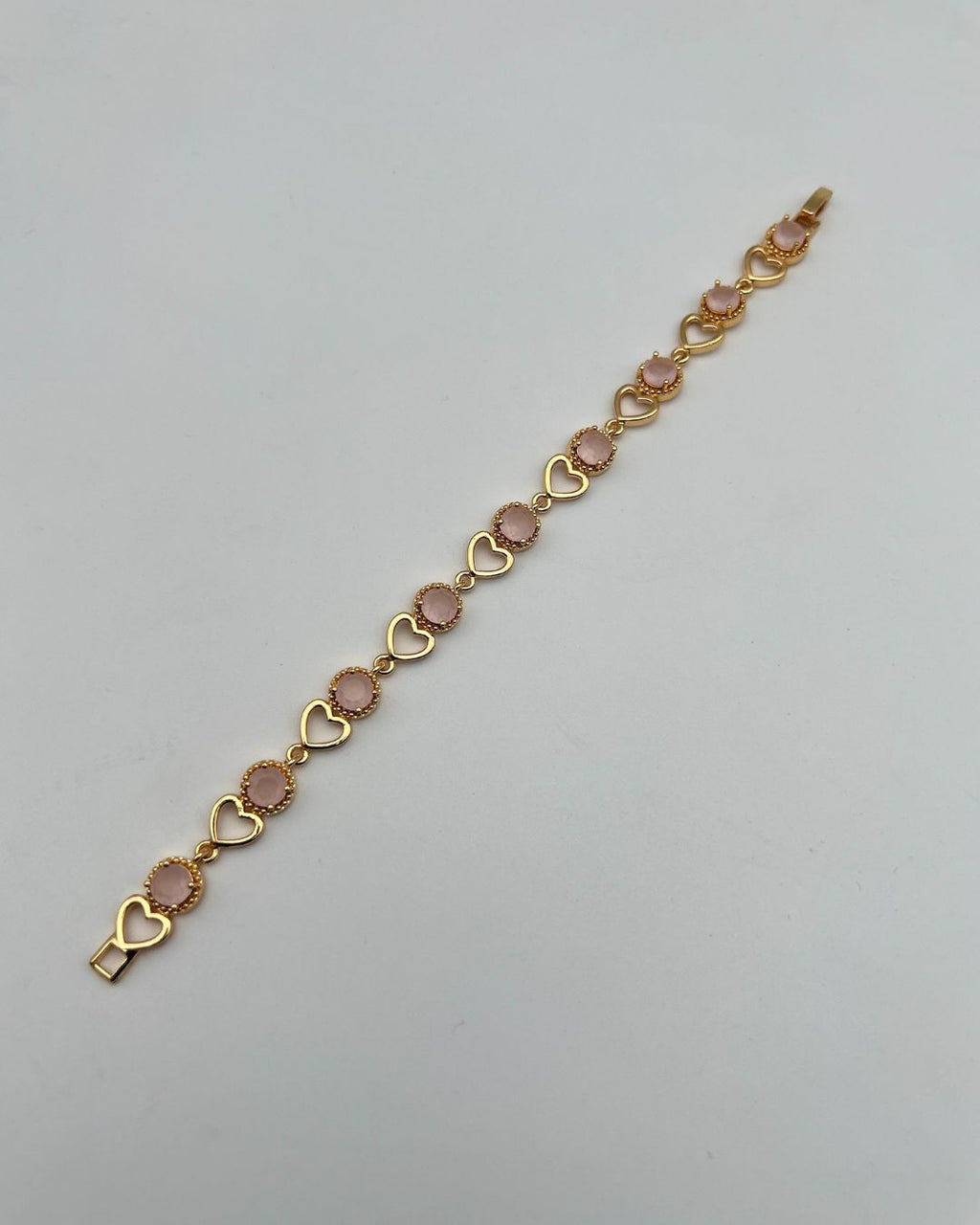 1-Carat Heart Link Stone Bracelet for Girls