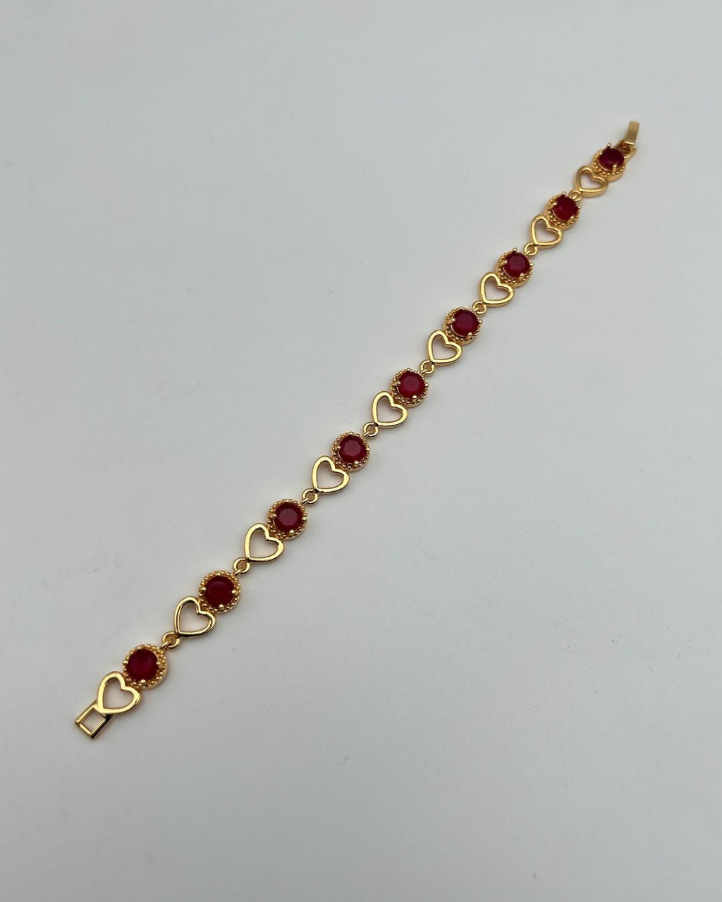 1-Carat Heart Link Stone Bracelet for Girls