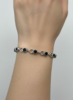 1-Carat Heart Link Stone Bracelet for Girls
