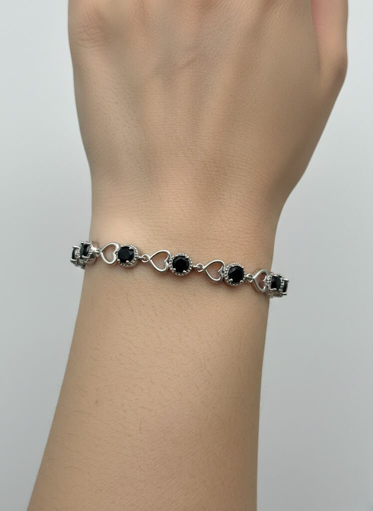 1-Carat Heart Link Stone Bracelet for Girls