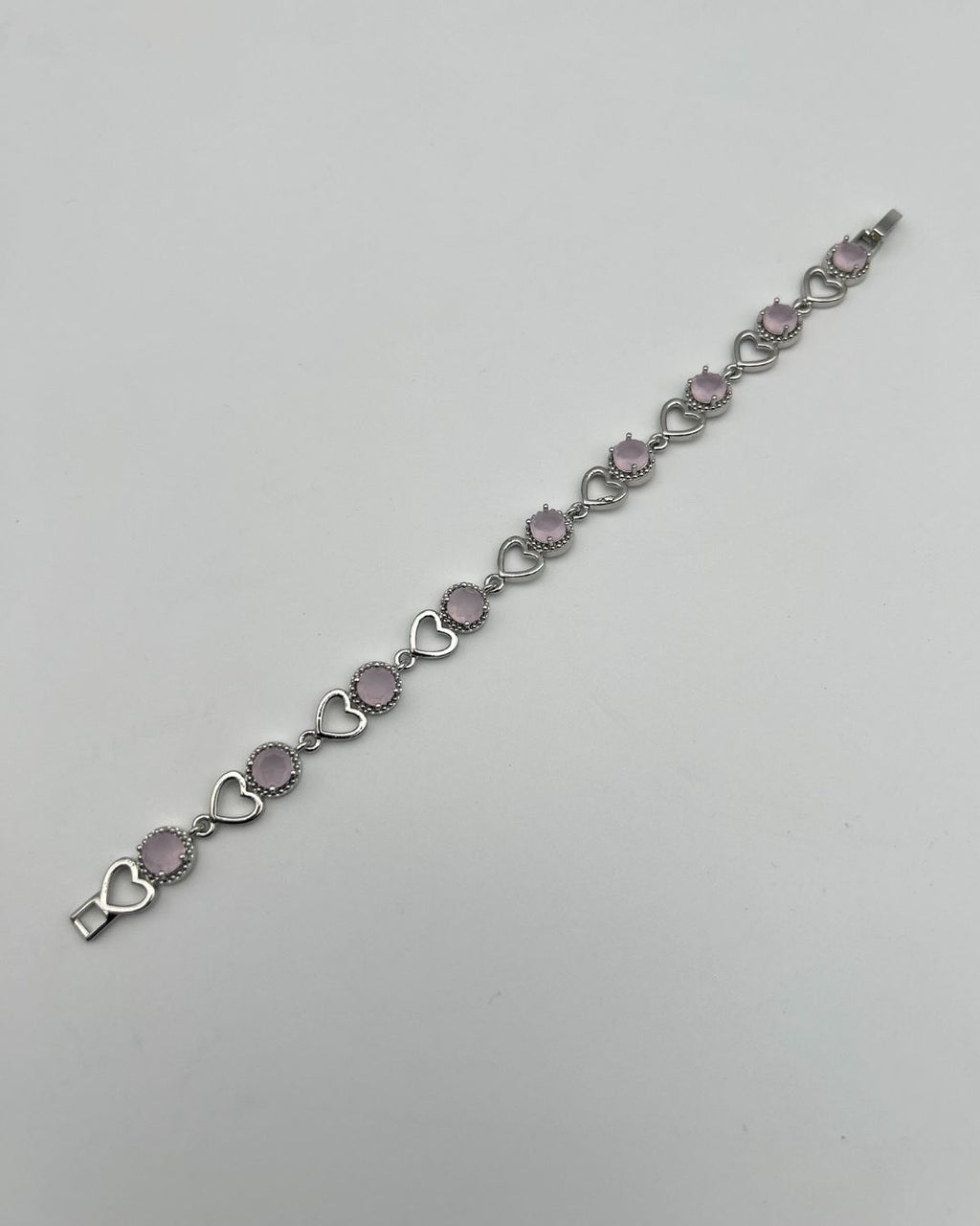 1-Carat Heart Link Stone Bracelet for Girls