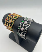 1-Carat Heart Link Stone Bracelet for Girls