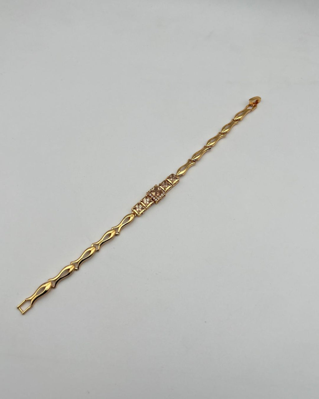 Square Halo Stone Link Bracelet for Girls