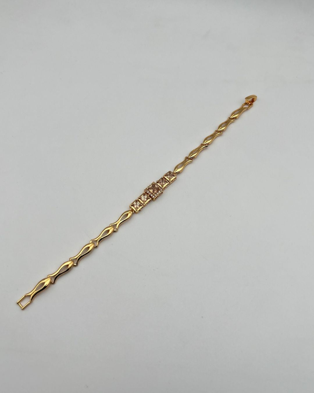 Square Halo Stone Link Bracelet for Girls