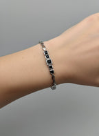 Square Halo Stone Link Bracelet for Girls