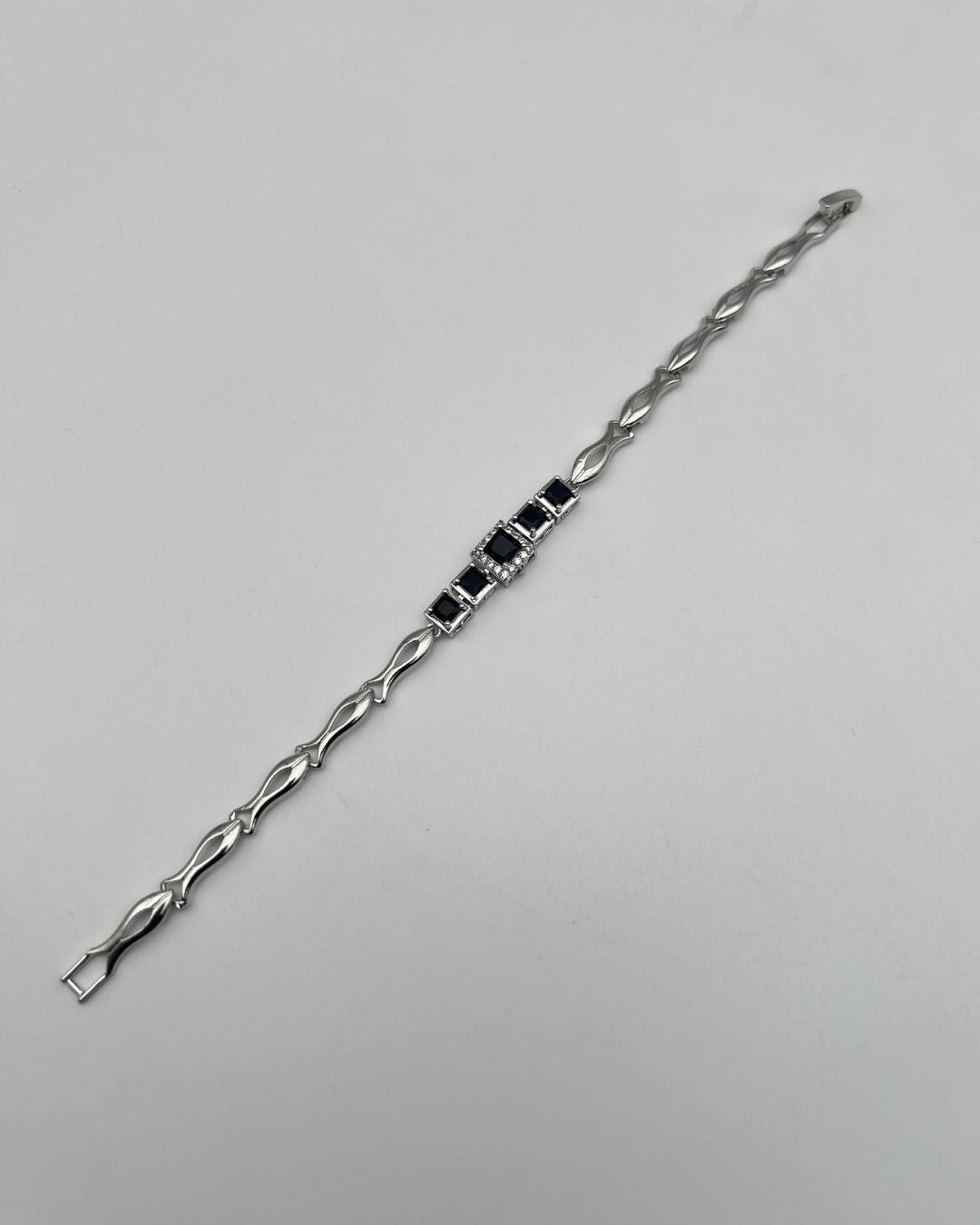 Square Halo Stone Link Bracelet for Girls