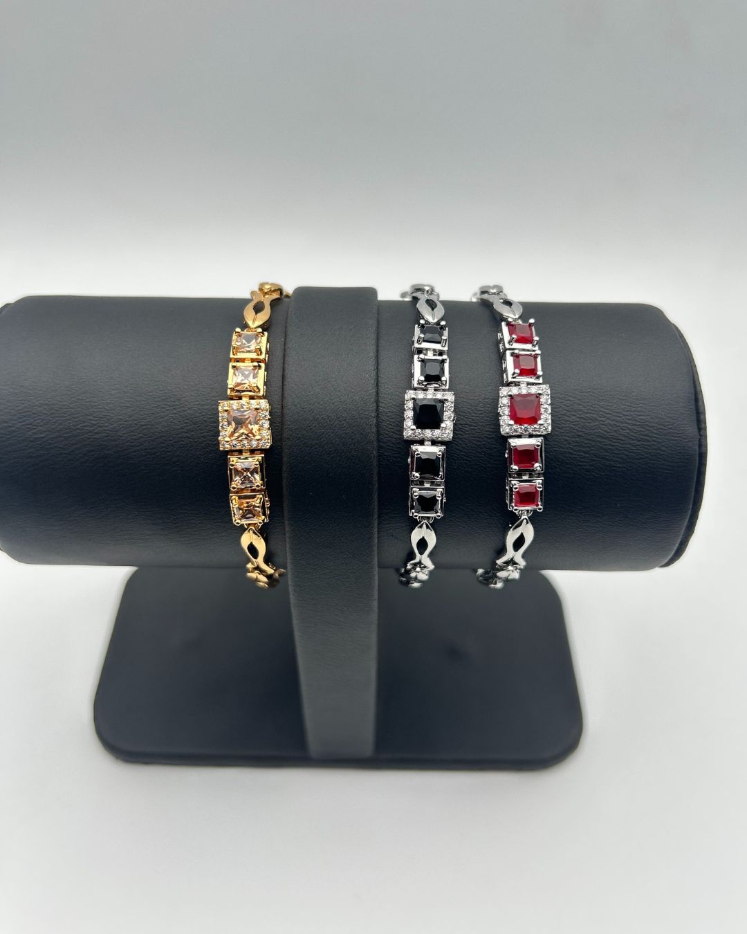 Square Halo Stone Link Bracelet for Girls