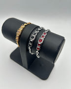 Square Halo Stone Link Bracelet for Girls