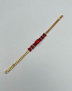 One Carat Crystal Chain Bracelet with Baguette Cut Accents