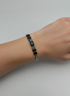 One Carat Crystal Chain Bracelet with Baguette Cut Accents