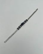 One Carat Crystal Chain Bracelet with Baguette Cut Accents